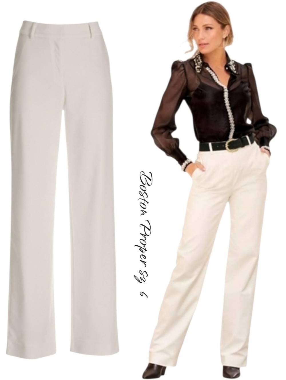 Boston Proper Malibu Modern High-Waist Wide-Leg Pant